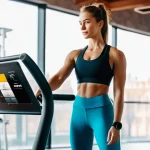 피트니스 경영사로서 새로운 사업 아이디어 - A vibrant scene capturing personalized fitness in action. In a modern, minimalist home gym in a Russ...