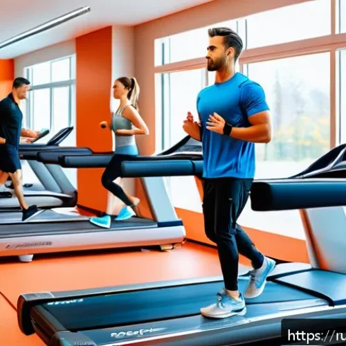Home 17 피트니스 경영사로서 브랜드 성장 전략 - A modern fitness club interior filled with diverse clients: a young man in sporty attire doing high-...